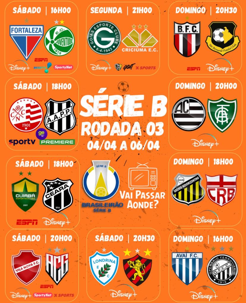 Jogos da 3ª rodada da Série B 2026